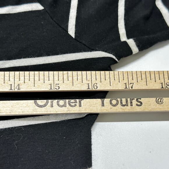 Hailey Co Midi Dress Women Size L Black White Striped Pockets  Minimalist - Picture 9 of 9